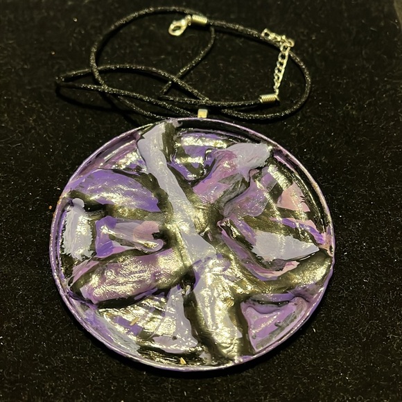 Exclusive Rare Unique One of a Kind Abstract Purple Pendant Necklace - Picture 11 of 17